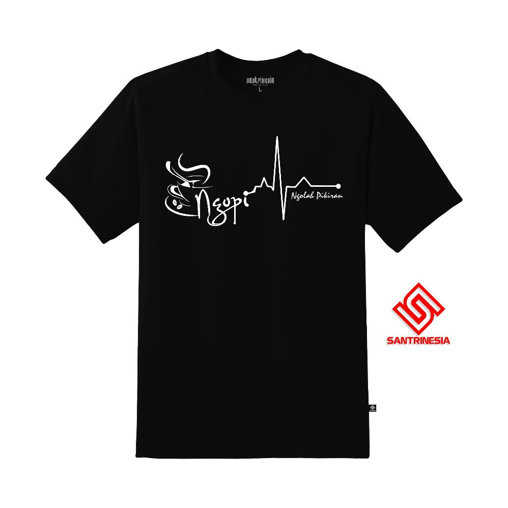 Santrinesia Kaos Tukang Ngopi Ngolah Pikiran T-Shirt Tshirt Pecinta Ngopi Free Ongkir Dan Bisa Cod