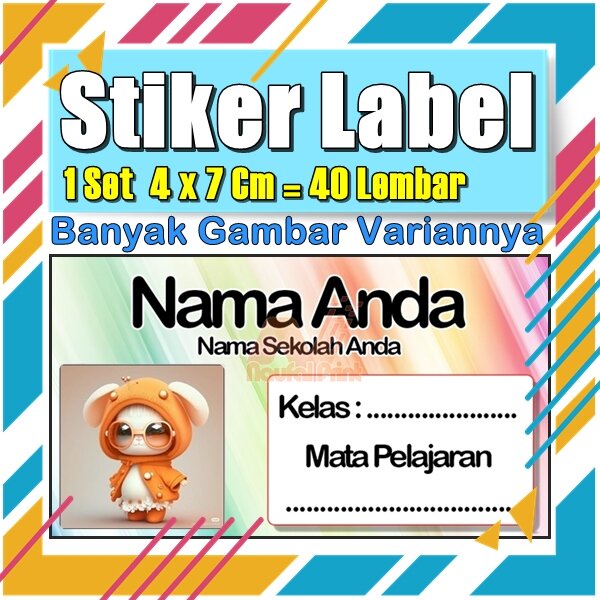 

Stiker Label Nama Buku Pelajaran Anak Karakter Hewan Lucu Cute Murah Sticker Kecil Banyak 20 Lembar Anime Vol-481