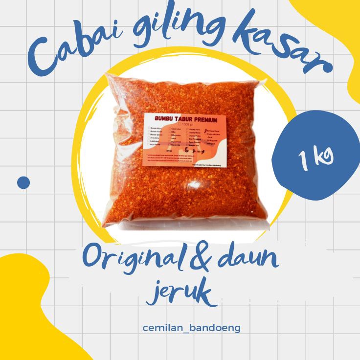 

➺➩⋆❀ Bubuk Cabai Kasar hot jeletot Original dan aroma daun jeruk 1 kg Terkini