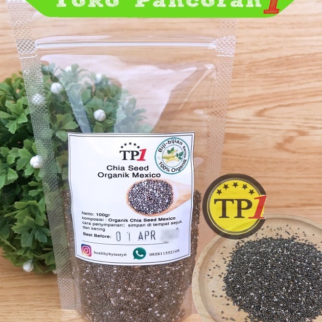 

ほ VIII 9976 Chia Seed /Organic Black Chia Seed 100gr / Chiaseed Hitam Organik PREMIUM >XC26619< ☬