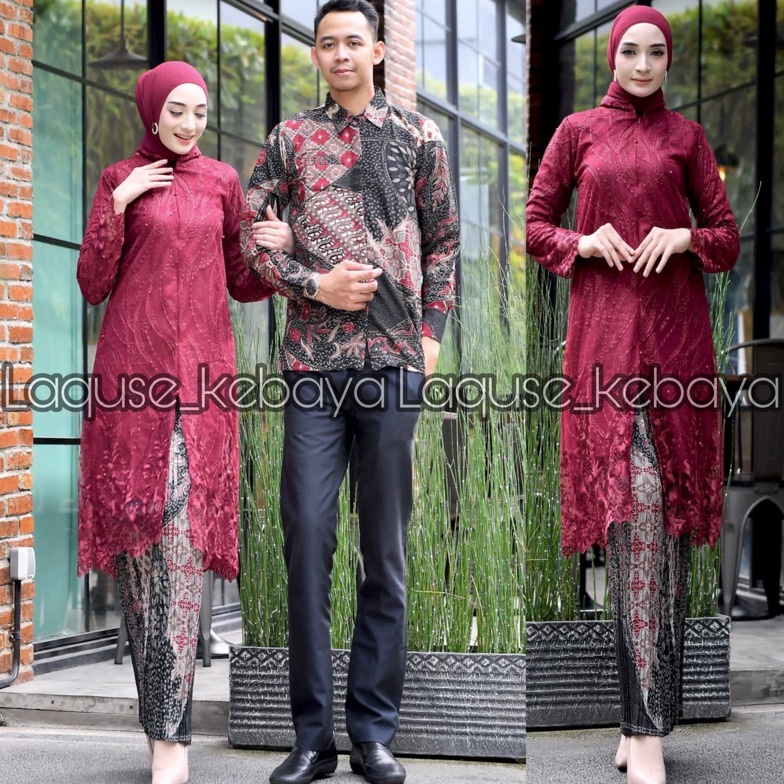 ➳ Setelan Kebaya Tunik Busui Batik Couple Modern Terbaru Outfit Pasangan Kondangan Wisuda By Laquse_