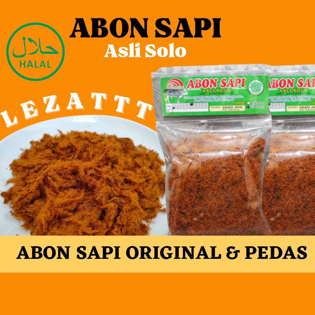 

Kirim langsung ABON SAPI ASLI SOLO 250gr | 100gr ABON SAPI RASA ORIGINAL DAN RASA PEDAS | A04 P8W