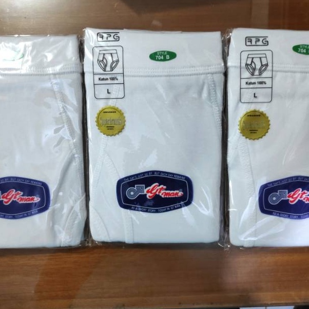 Stock Banyak CELANA DALAM GT MAN PUTIH 704 B  PUTIH KATUN  / CD GT MAN PUTIH 704B PUTIH , PASTI ORI,