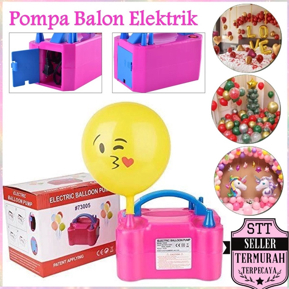 TERLARIS!. STT Pompa Balon Elektrik Listrik 2 Lubang Electric Balloon Pump Pompa Angin 2 IN 1 Vacum 