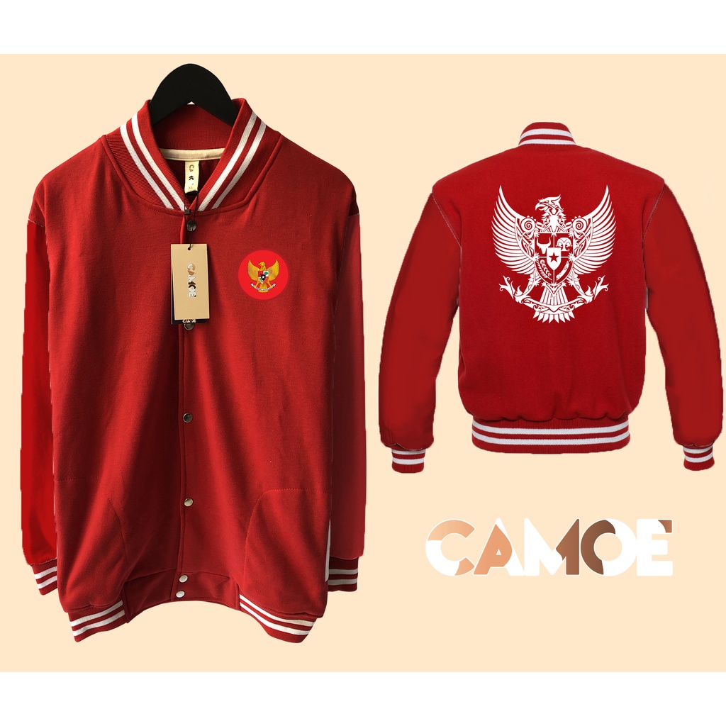 Jaket Varsity Premium CAMOE Garuda Indonesia Batik HUT RI Pancasila