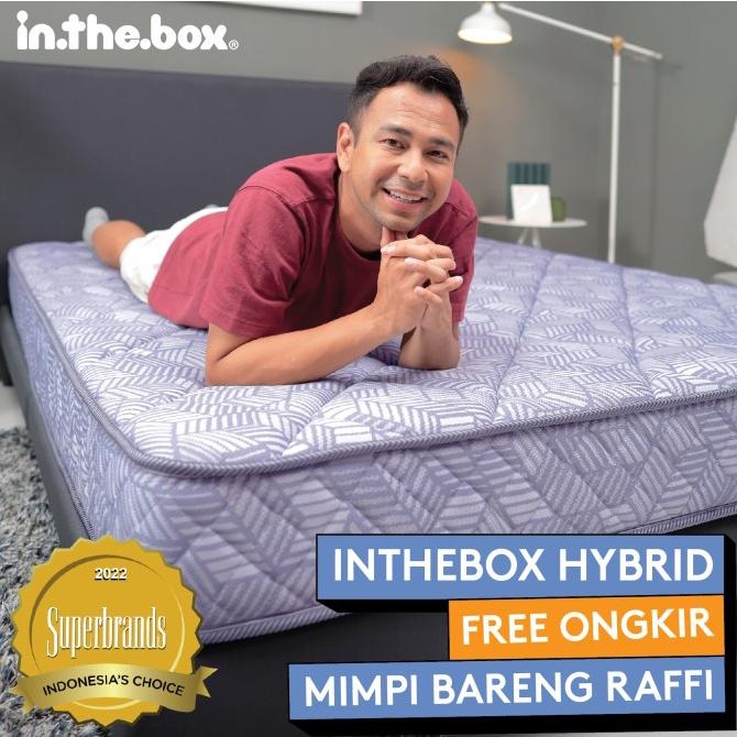 Kasur Busa IN THE BOX HYBRID Ukuran 160x200 (Queen) FREE BANTAL