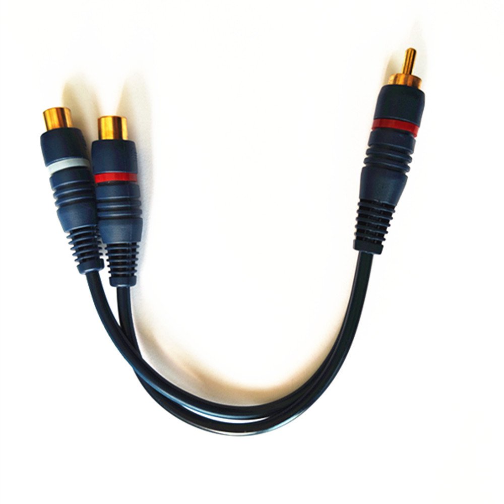 ✅&2 RCA Female to 1 RCA Male Splitter Cable Audio Splitter Distributor Converter Speaker Gold Cable 