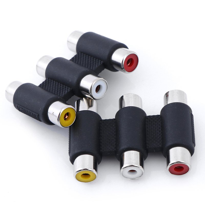 ✅&Multi-Functional Audio Video Connector 3 RCA AV Coupler Mini 3RCA Female To Female Adapter Socket 