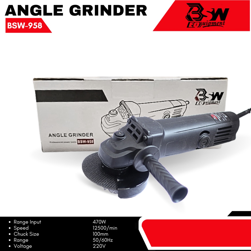 Mesin Gurinda Tangan / Angle Grinder 4 inch berkualitas BSW German Technology BSW958