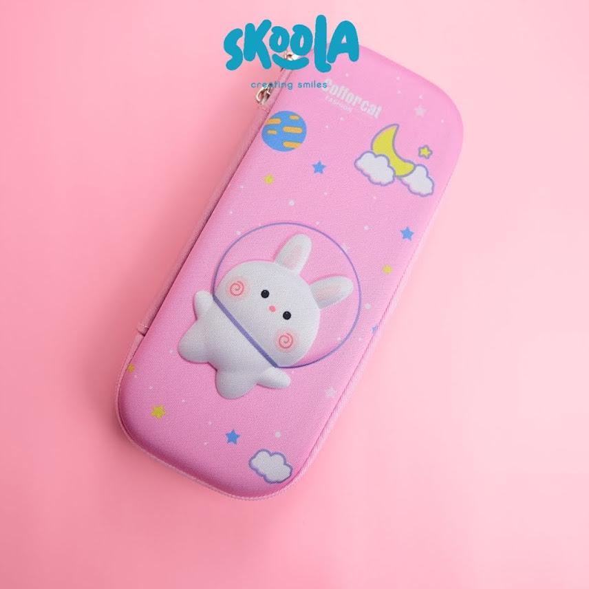 

8.8 Skoola Tempat Pensil Anak Perempuan Hardtop 3D Lucu Unicorn Rabbit Cat - Tepen Grosir !!