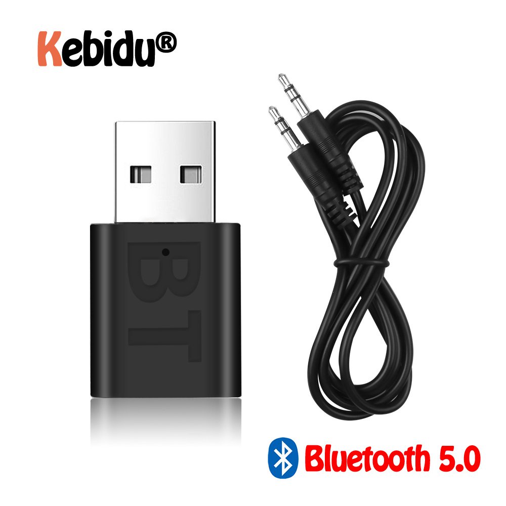 ✅&amp;New USB Wireless Bluetooth 5.0 Receiver Adapter Music Speakers 3.5mm AUX Car  Audio Adapter For TV Headphone