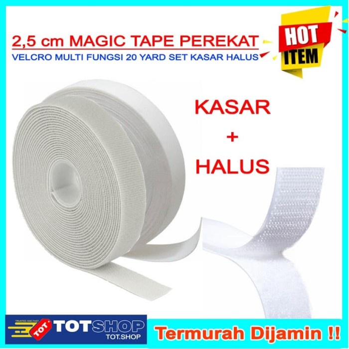 

VELCRO PEREKAT MAGIC TAPE 5 cm KASAR HALUS PANJANG 20 yard