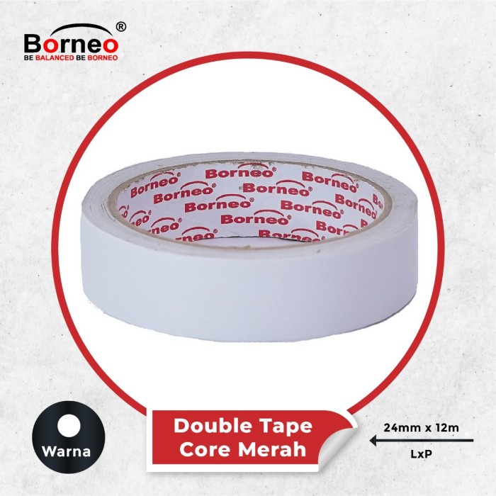 

12 ROLL - Borneo Double Tape CM (24mm x 12m)