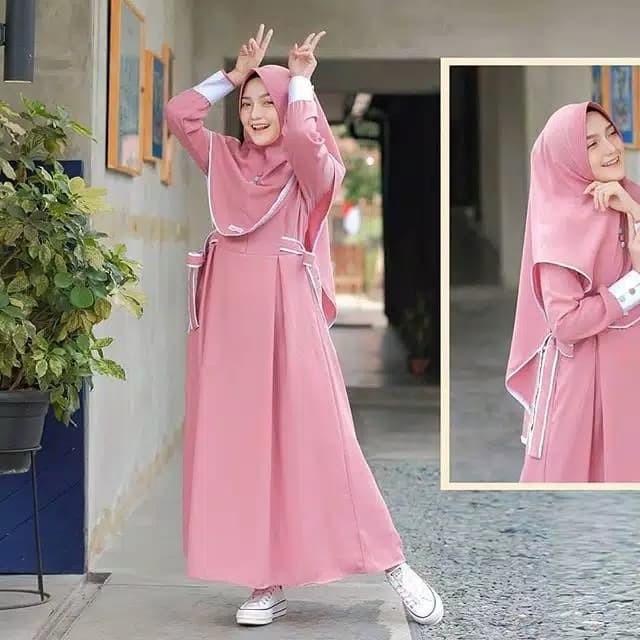 NESSA DRESS GAMIS WANITA SYAR'I SET FREE KHIMAR