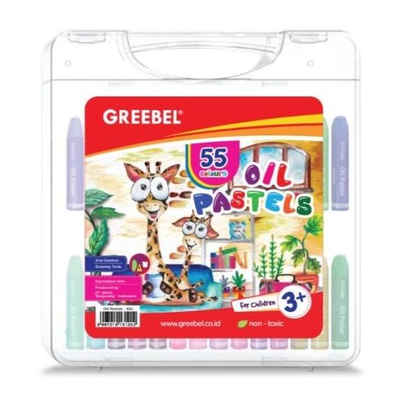 

8.8 [Big Sale] Krayon Greebel Kids Oil Pastel Crayon 55 Color/ Warna New !!