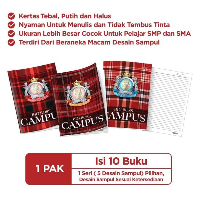 

8.8 Big Sale Big Boss - Campus Buku Tulis Isi 50 Lbr (1 Pak / 10 Buku) Grosir !!