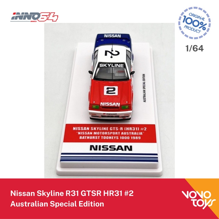 HOT SALE INNO 1/64 NISSAN SKYLINE R31 GTSR HR31 #2 AUSTRALIAN SPECIAL INNO64 TERBARU