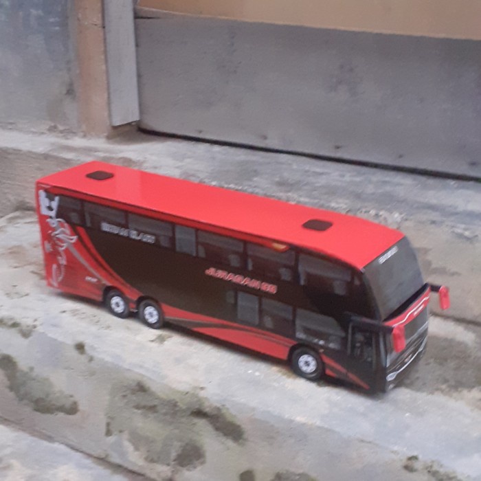 HOT SALE MINIATUR BUS SLEEPER BUS PO.JURAGAN 99 DOUBLE DECKER TERBARU TERMURAH