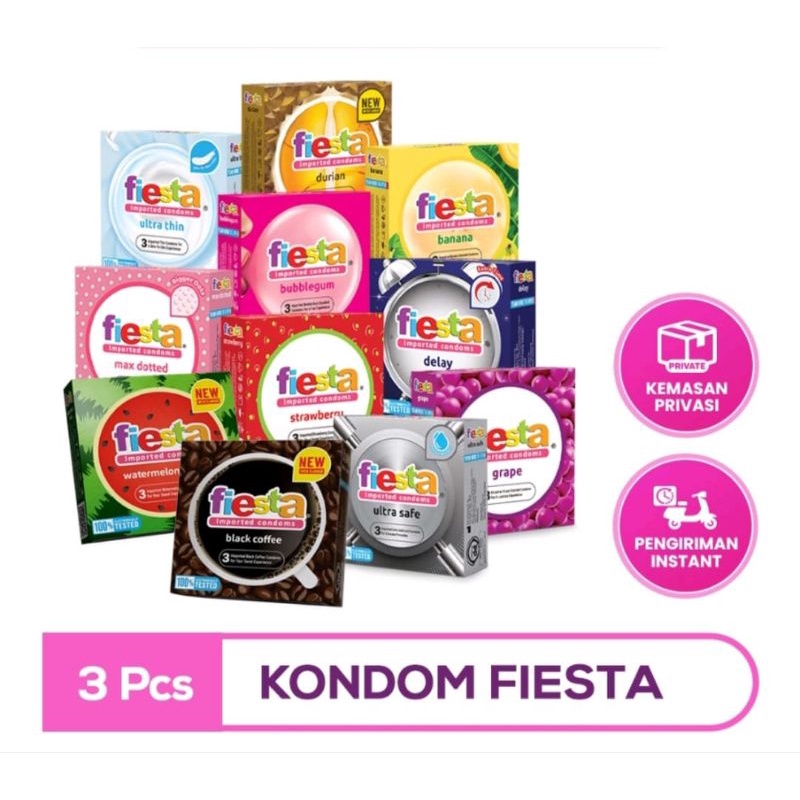 KONDOM FIESTA ISI 3 PCS | KONDOM FIESTA VARIANT RASA ISI 3 PCS