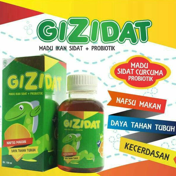 2V2B-I GIZIDAT Vitamin Penambah Nafsu Makan Berat Badan Anak & Bayi - Suplemen Madu Temulawak Asli O