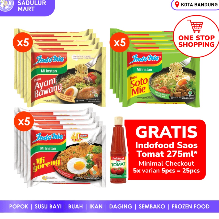 

★ LX 3358 Indomie Mi Goreng | Ayam Bawang | Mie Soto 5pcs Bandung ♠ ᴹᴿ°᭄