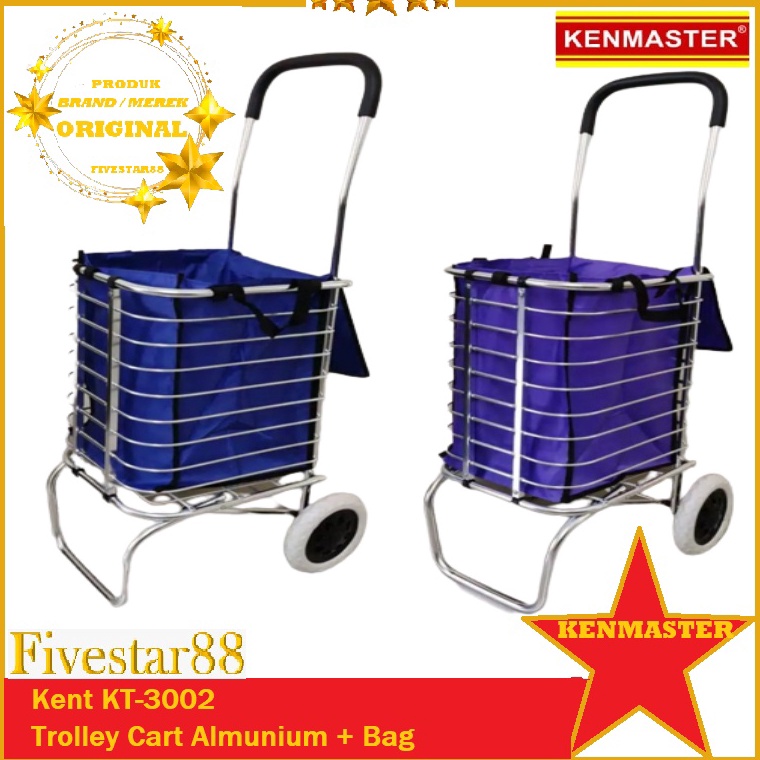 Model terbaru Keranjang Kenmaster Ori Kent KT-3002 Trolley Aluminium Bag Trolly Keranjang Troli Kera