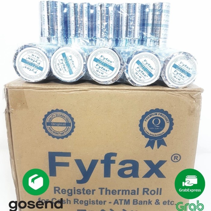 

Best Seller Harga Grosir (1Karton/100Roll )Kertas Kasir Paper Thermal Fyfax 58X48