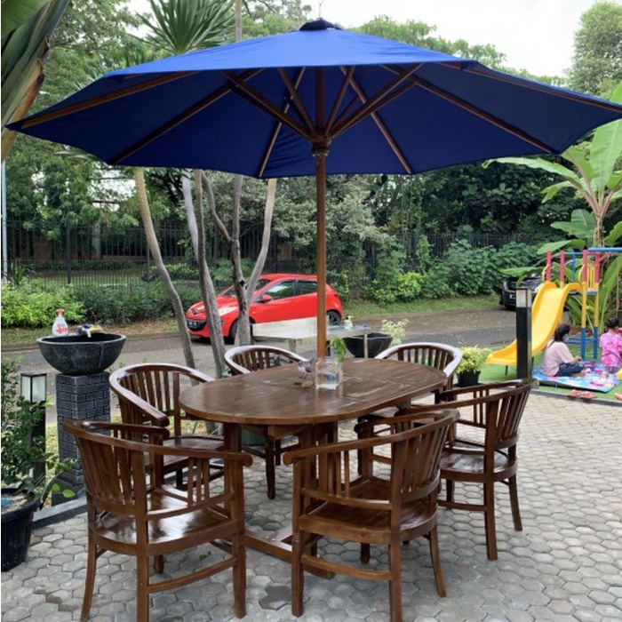 Best Seller Meja Ouval Payung Taman Kursi Betawi