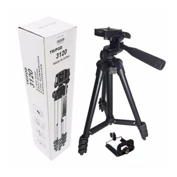 Terlaris Tripod 3120 / 3210 Full Black 1Meter Tripot