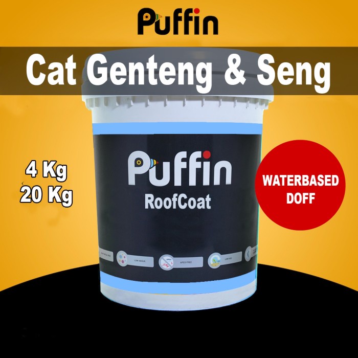 Terlaris Cat Genteng Puffin Roofcoat 4Kg Doff Waterbased