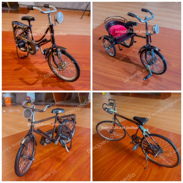 PROMO SEPEDA ONTEL SEPEDAH BALAP MANDARIN BECAK MINIATUR HIASAN ALUMINIUM TERBARU