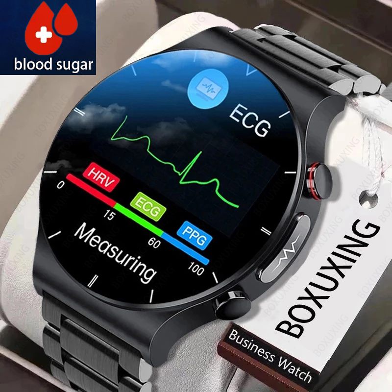 Jam Tangan Pintar Pria, Jam Tangan Pintar Pria ECG PPG, Pelacak Kebugaran, Tekanan Darah, Detak Jant