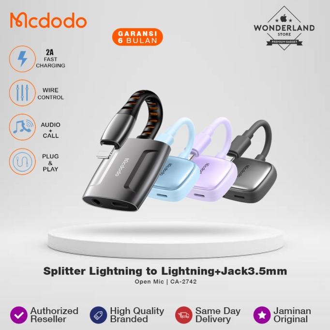 Mcdodo Splitter Lightning to Lightning + Jack 3.5mm Converter CA-6340