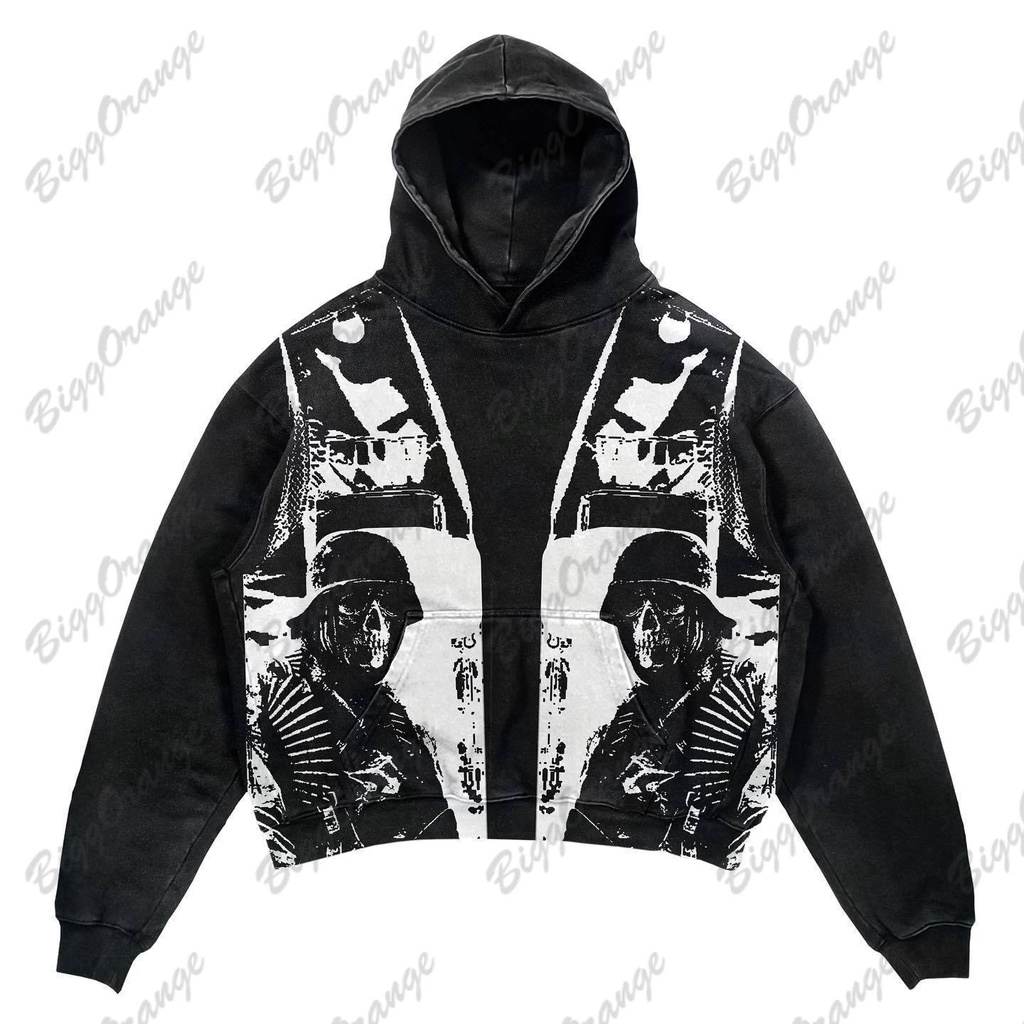 Hoodie Retro Y2K Pria, Pakaian Sweter Anime, Hoodie Pasangan, Pakaian Jalanan Harajuku Kasual Motif 