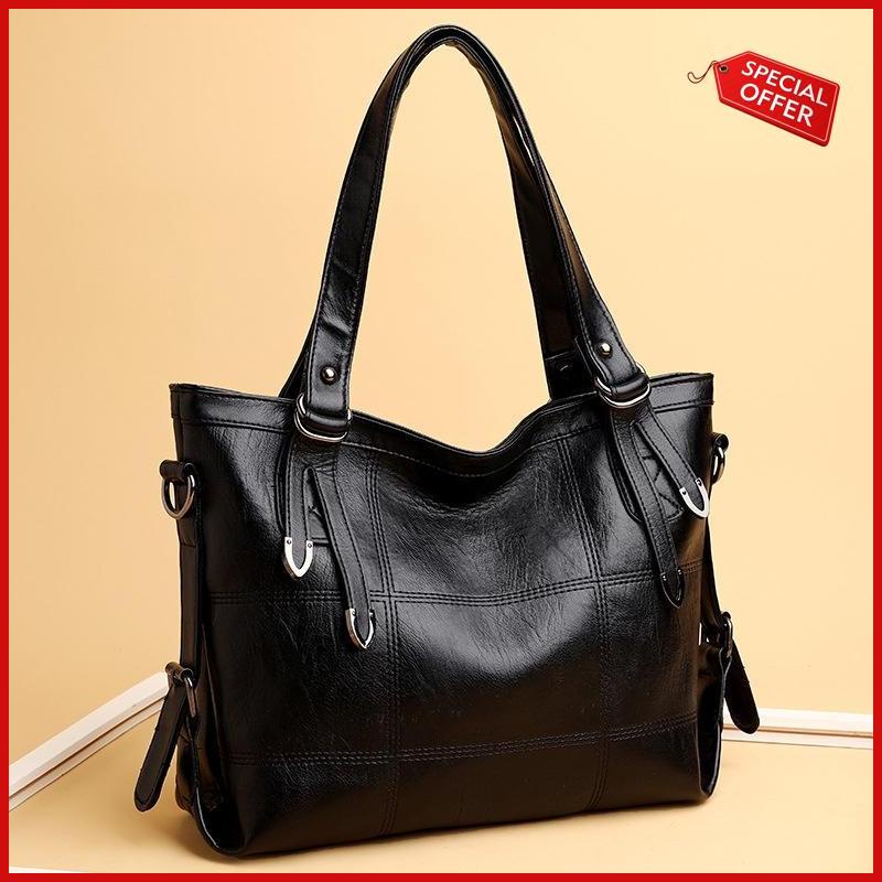 Arjun- TAS SELEMPANG WANITA TOTEBAG PREMIUM KULIT HITAM SARNIA TA507B5 SHOULDER KULIAH KERJA SLINGBA