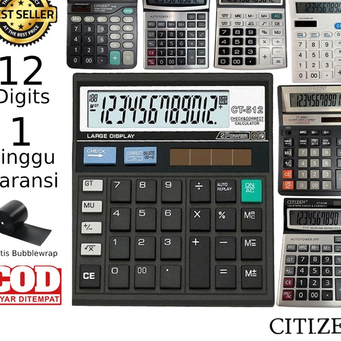 

シ DCLXVI 4685 Kalkulator CITIZEN 12 Digit - Calculator Check Dual Two 2 Power >XG34448< ᴹᴿ°᭄