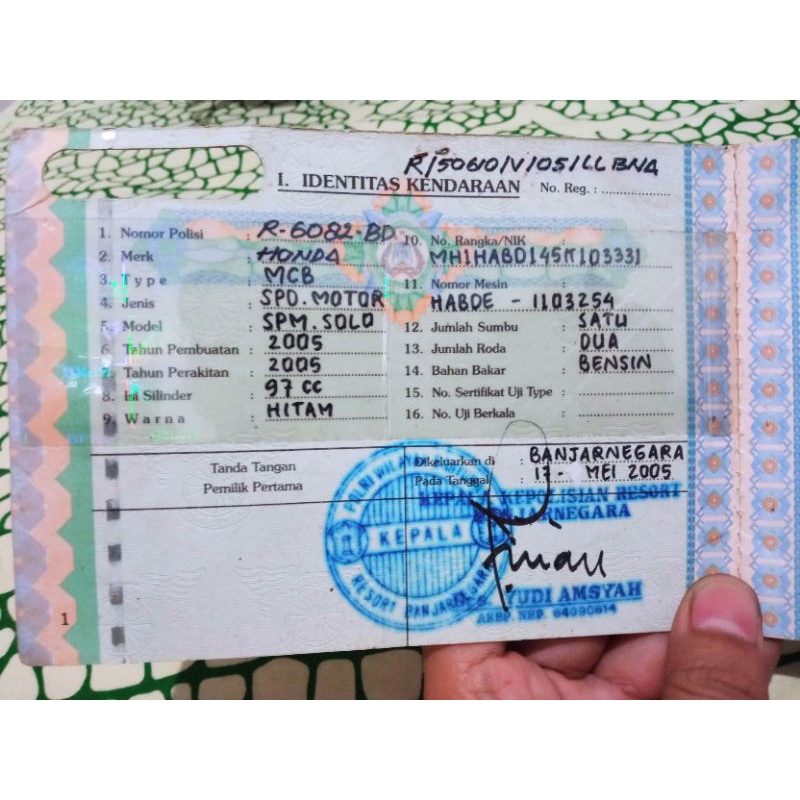 Mesin Honda Win 2005 BPKB R-D Banjarnegara