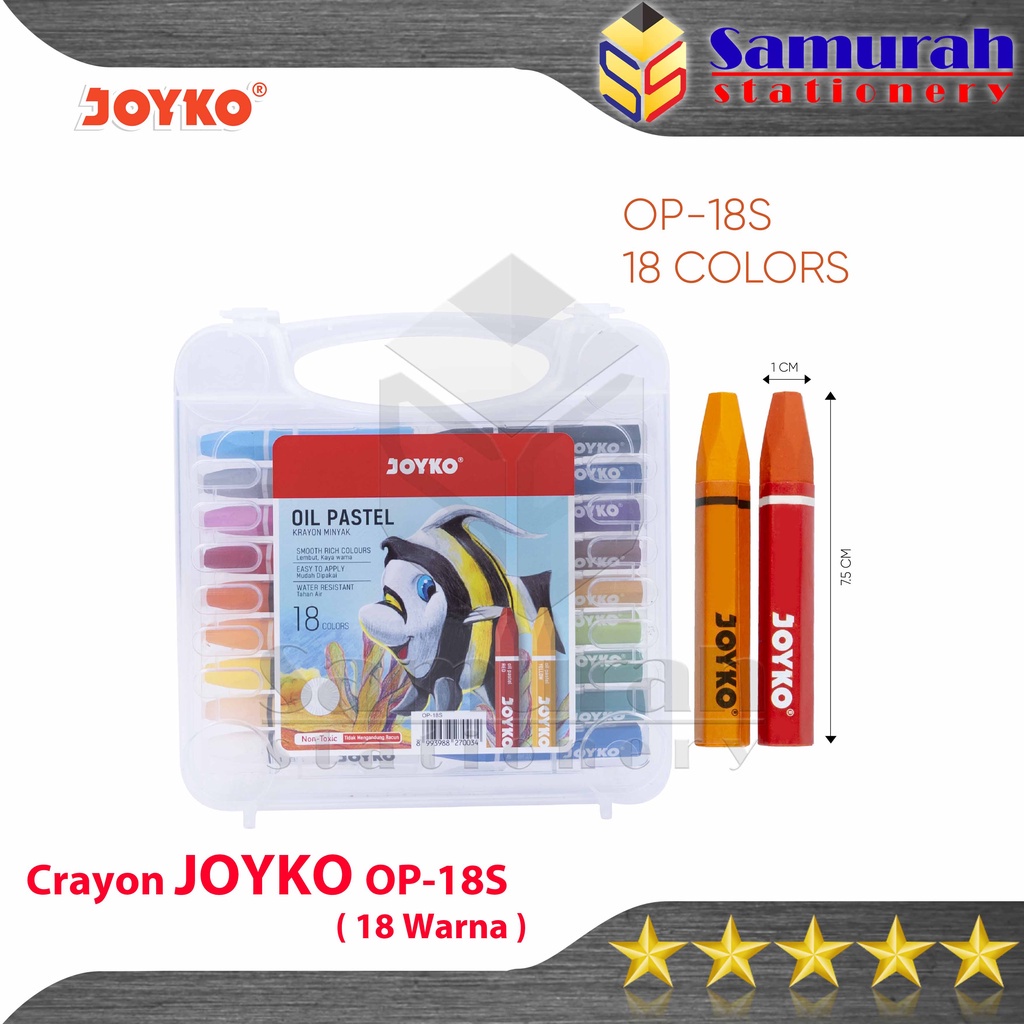 

Y27 CRAYON JOYKO OP-18S / KRAYON MINYAK ISI 18 WARNA / OIL PASTEL OP 18S FOR DRAWING WATER RESISTANT