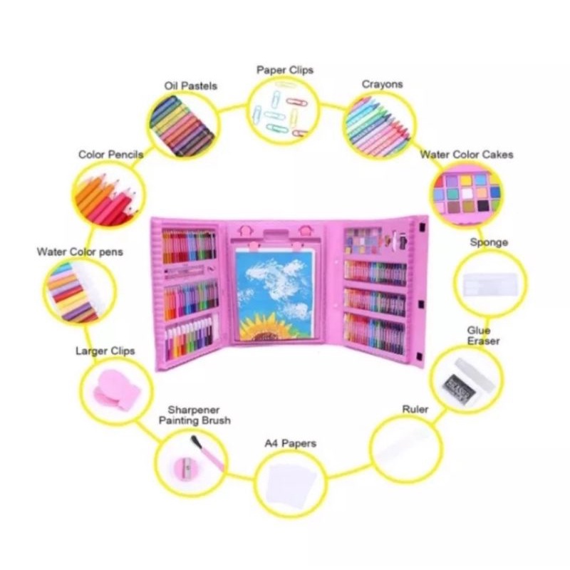 

W9U CRAYON SET 208 PENSIL KRAYON MEWARNAI LENGKAP KRAYON ANAK 208 / CRAYON SET 150 VNN