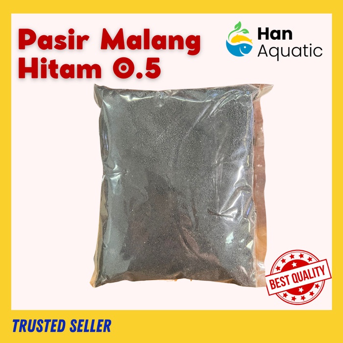 Pasir Malang Hitam Halus No 0.5 Dekorasi Aquarium Aquascape 1kg