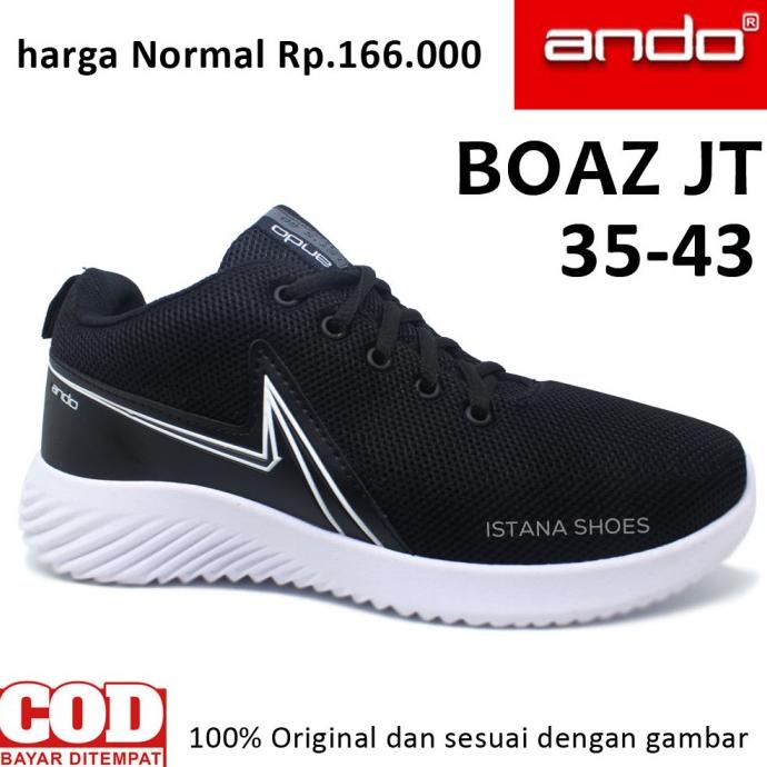 Sepatu Sekolah Anak Laki Laki Perempaun SD SMP SMA Remaja Ando Hitam