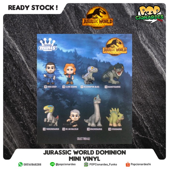 PROMO FUNKO POP MINIS - JURASSIC WORLD DOMINION MINI VINYL TERLARIS