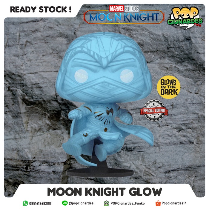 MUST HAVE FUNKO POP MARVEL - MOON KNIGHT - MOON KNIGHT JUMPING GLOW #1047 TERBARU