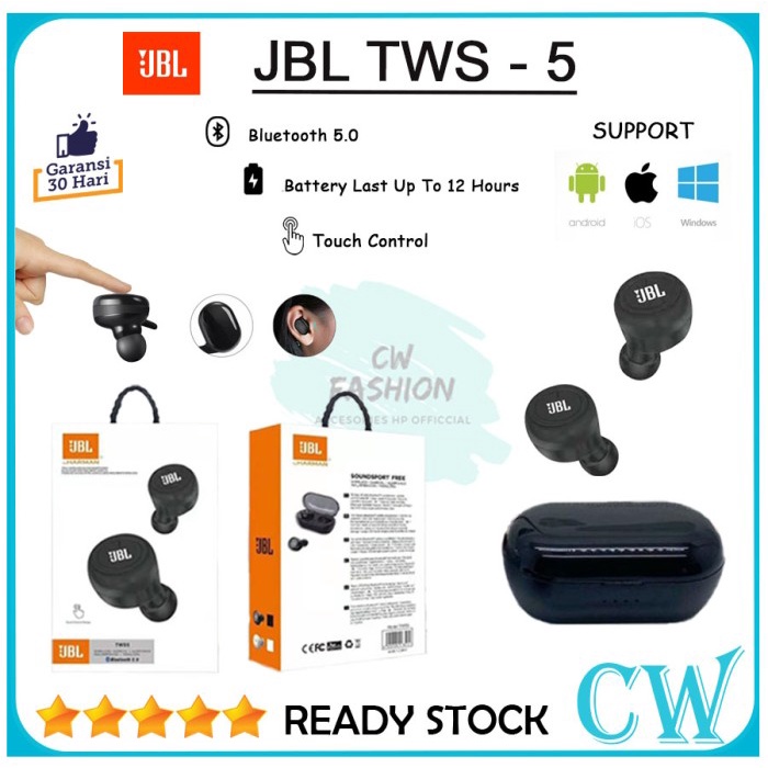 earphone wireles JBL TWS 5 HEADSET BLUETOOTH JBL TWS 5 ORIGINAL - Hitam V8G0 BEST SELLER BAGUS earph