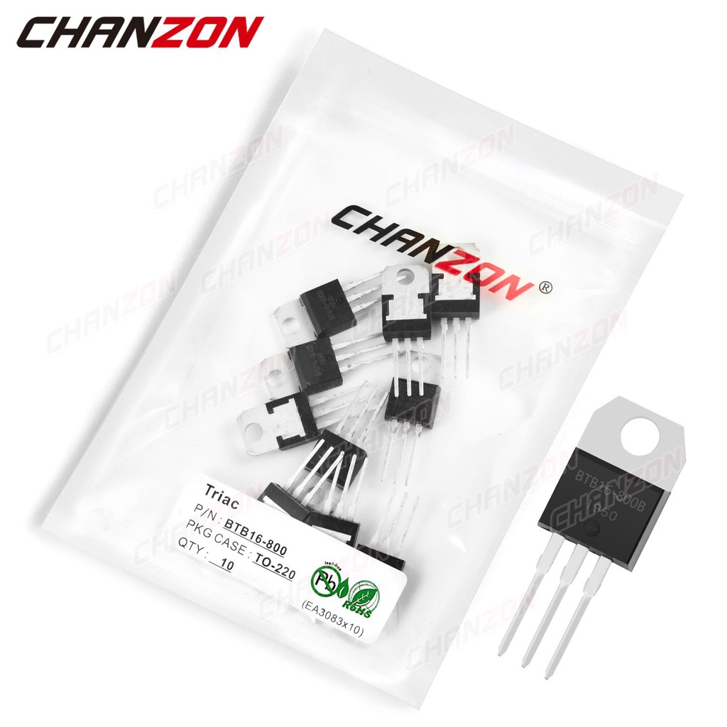 ✅&10Pcs BTB16-800 TO-220 BTB16 Triac SCR Transistor Bipolar Junction BJT Triode Tube Fets Thyristor 