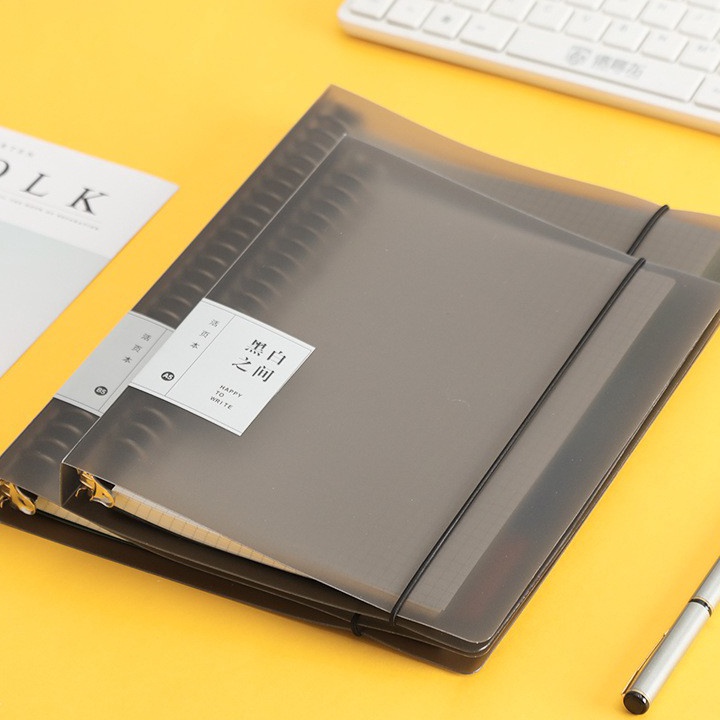 

ぽ IV 11089 Binder Note Black Cover Transparant A5 & B5 - 60 lembar COD✔️ ♧