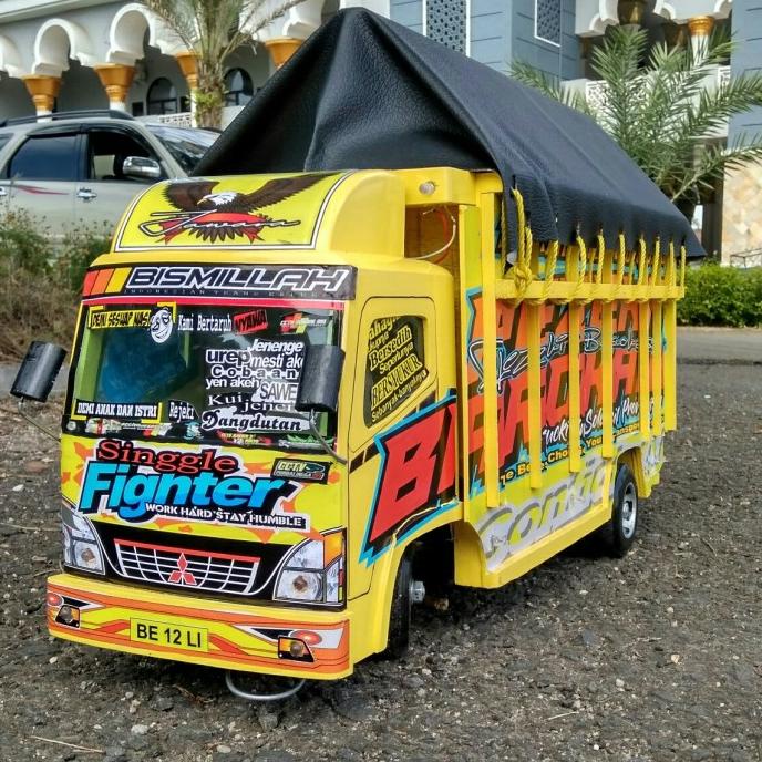 Sale Sale Miniatur Mobil Truk Kayu Truck Oleng Lampu Terpal Stiker Besar Termurah Termurah