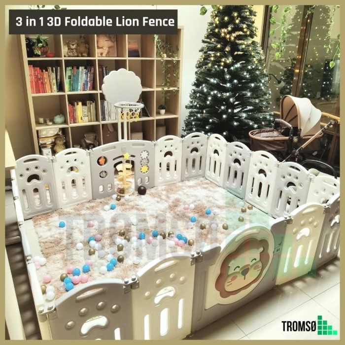 Tromso Pagar Lipat Bayi / Pagar Keamanan Anak / Baby Safety Fence Lion