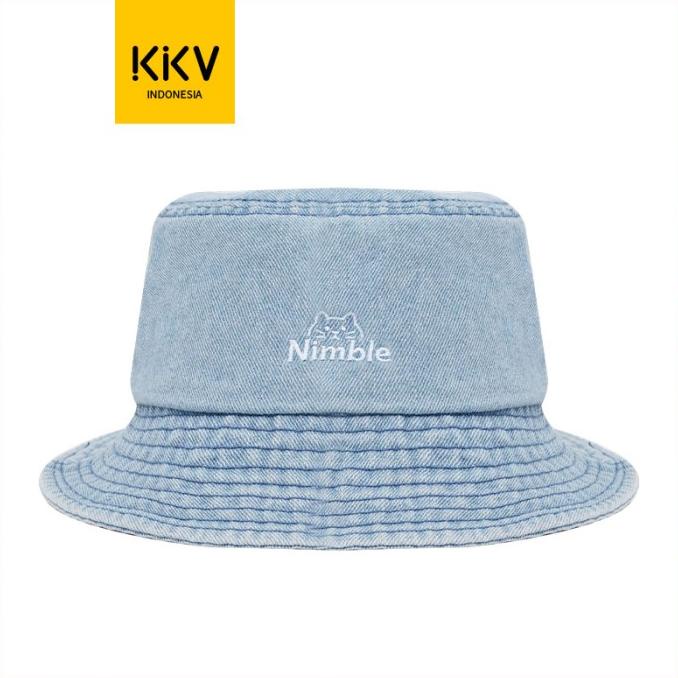 Terlaris Kkv Qd Topi Bucket Hat Basic Pria Wanita Washed Denim Jeans Vintage