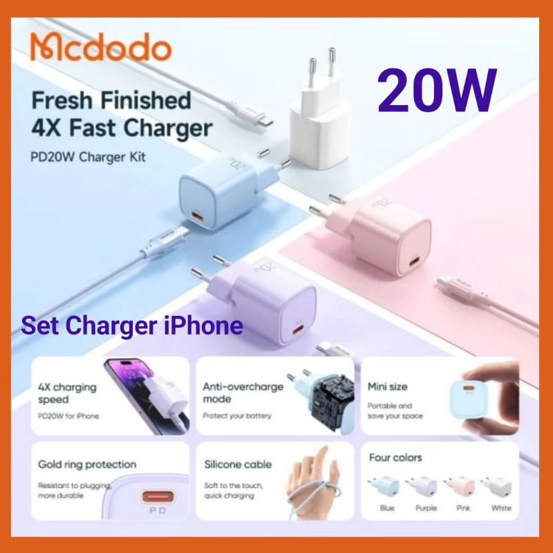 CHARGER MCDODO FAST CHARGING TYPE C TO LIGHTNING